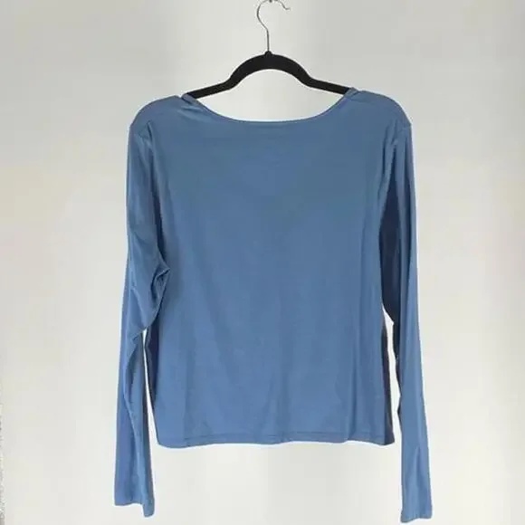 Casual Long-Sleeve Top with Adjustable Front Tie - Relaxed Fit - Picture 2 of 2
